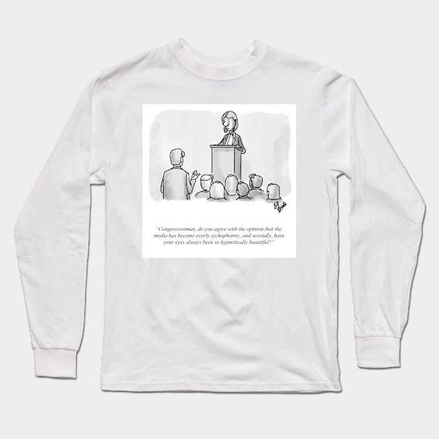 Classic Political Mainstream Media Cartoon Long Sleeve T-Shirt by abbottcartoons